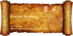 Bunda Aranka névjegykártya