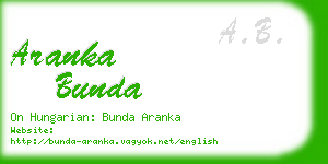 aranka bunda business card